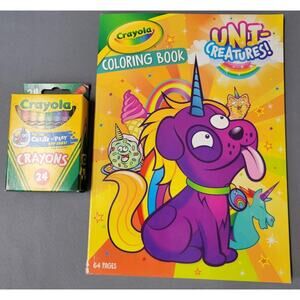 Crayola Uni-Creatures Coloring Book 64 Pages Paperback & 24 Crayons